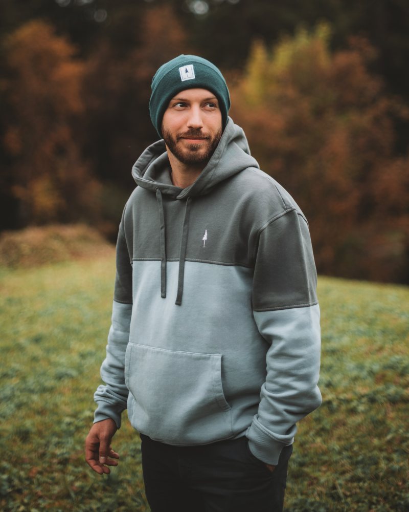 TreeHoodie Colorblock Anthracite-Elemental Blue - HOODIE - NIKIN