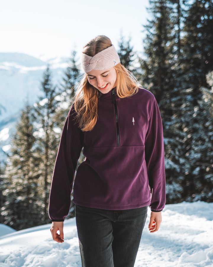 TreeFleece Quarter Zip Women Deep Purple - SWEATER - NIKIN