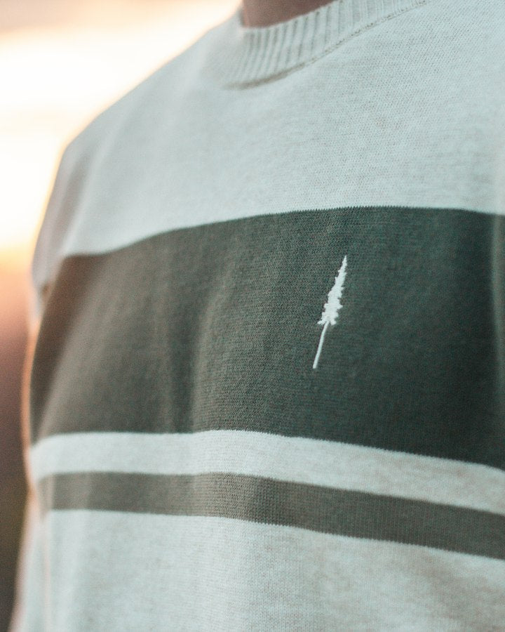 TreePullover Knitted Stripes Raw-Olive