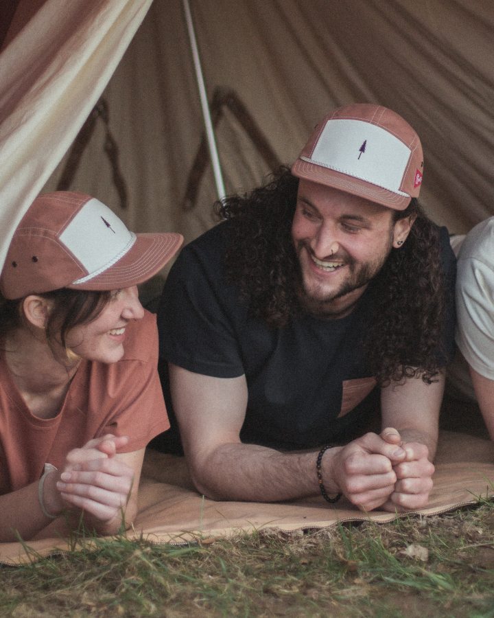 Casquette TreeCap 5 panneaux, motif moineau, marron fauve