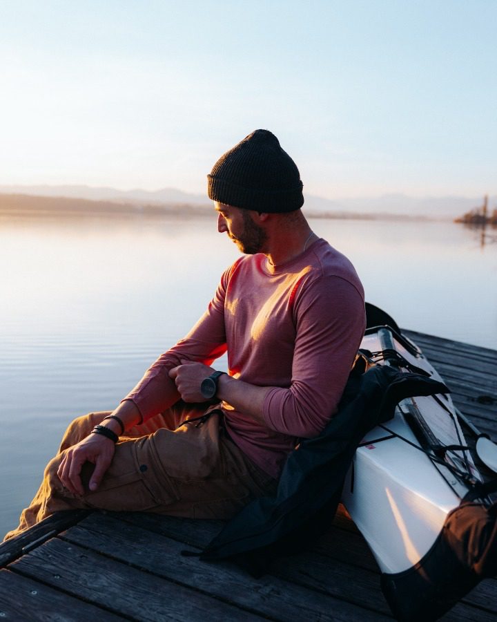 TreeShirt à manches longues en laine, coupe slim, saumon rose, rose