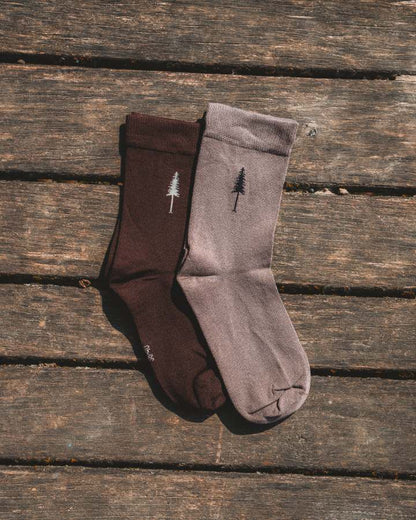 TreeSocks Standard Single Bundle Cendre Taupe-Chêne foncé