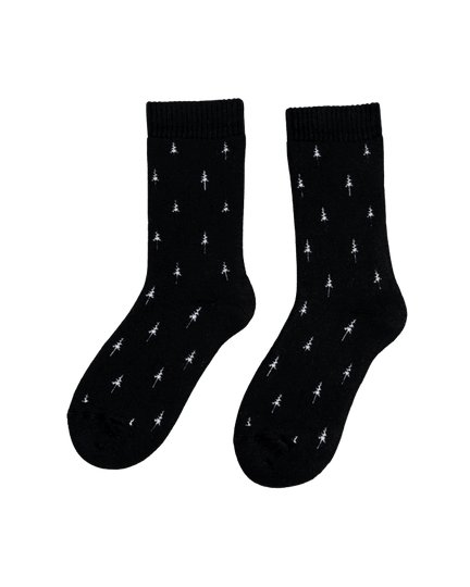 TreeSocks Cosy Allover Black - SOCKS - NIKIN