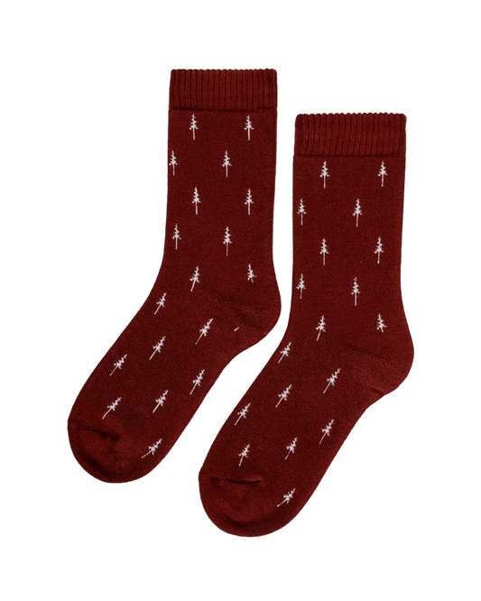 TreeSocks Cosy Allover Bordeaux - SOCKS - NIKIN