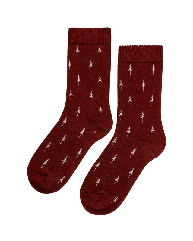 TreeSocks Cosy Allover Bordeaux