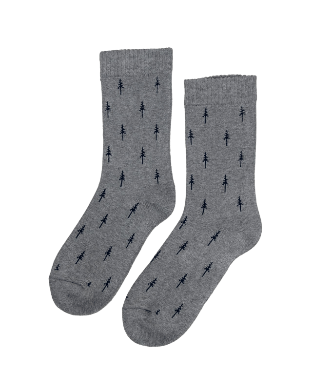 TreeSocks Cosy Allover Grey-Navy - SOCKS - NIKIN