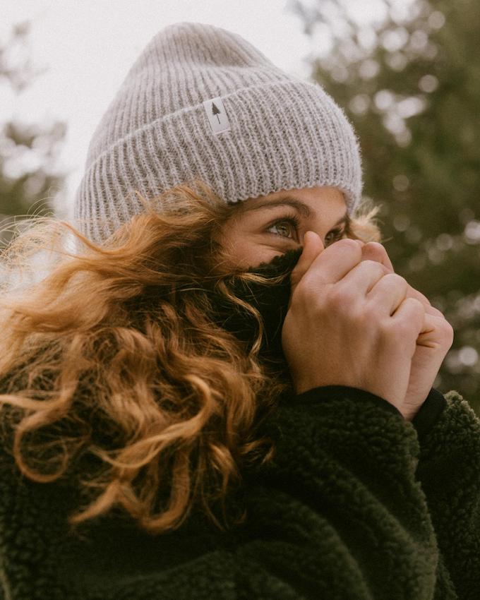 Treeanie Ribbed Cosy Cool Grey Mel - BEANIE - NIKIN