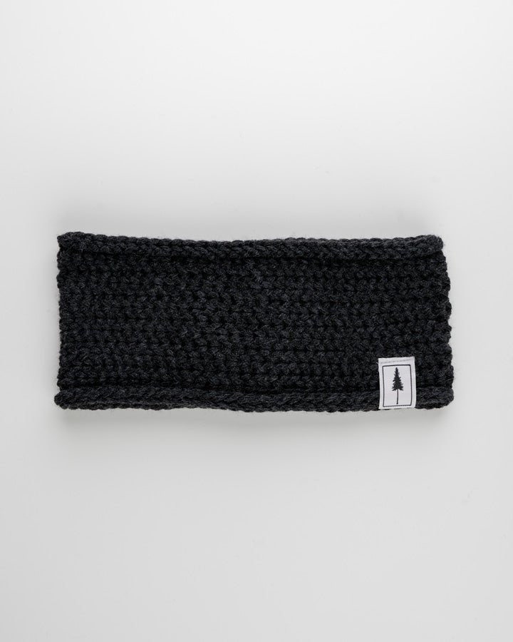 TreeHeadband Knitted Fleece - Black Mel - HEADBAND - NIKIN