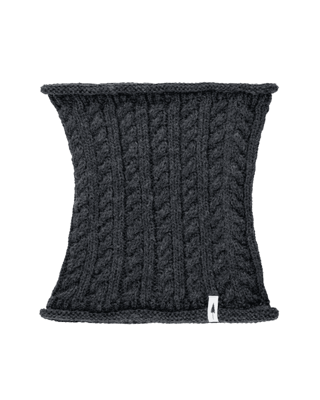 TreeNeckwarmer Cable Knit - Black Mel - NECKWARMER - NIKIN