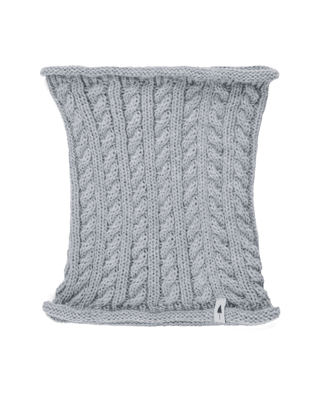 TreeNeckwarmer Cable Knit - Light Grey Mel - NECKWARMER - NIKIN