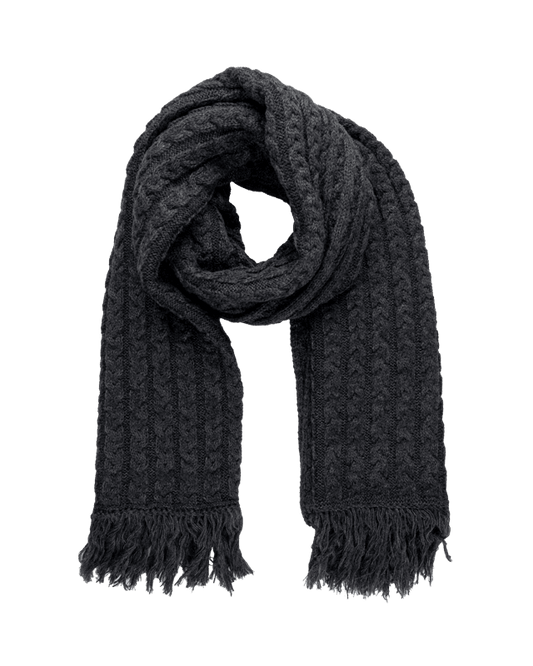 TreeScarf Knitted - Black Mel - SCARF - NIKIN