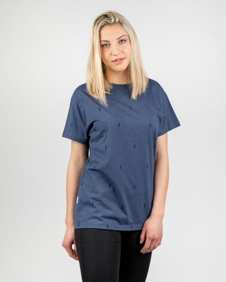 TreeShirt Allover - Navy Mel - TSHIRT - NIKIN