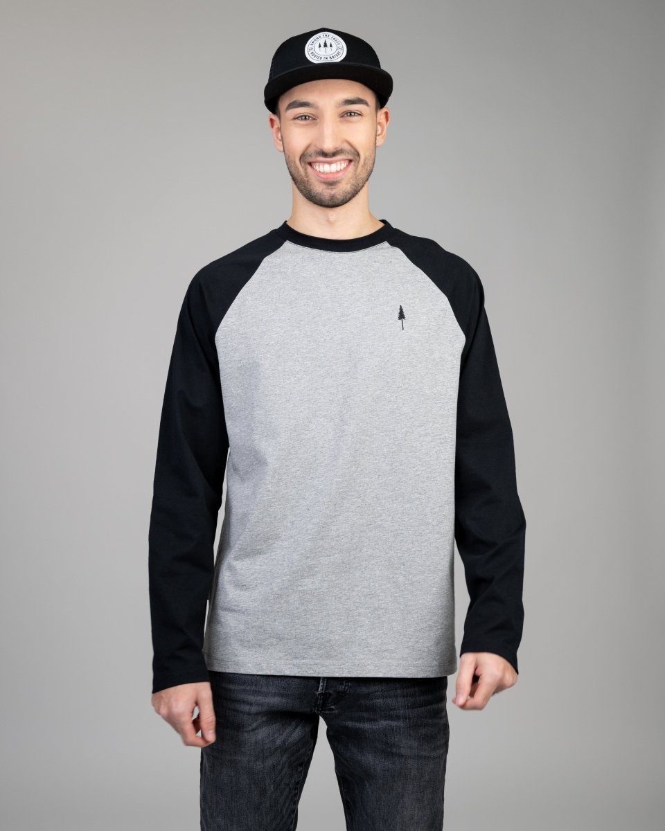 TreeShirt Manches longues Raglan Grey Mel-Black - Grey Mel-Black - LONGSLEEVE - NIKIN