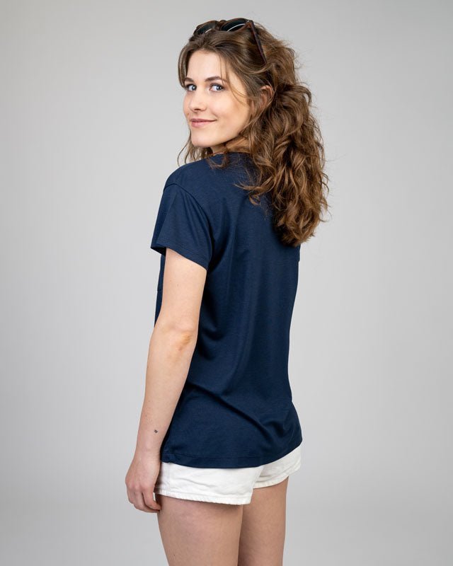 TreeShirt Pocket V-Neck Women Dark Navy - Dark Navy - TSHIRT - NIKIN