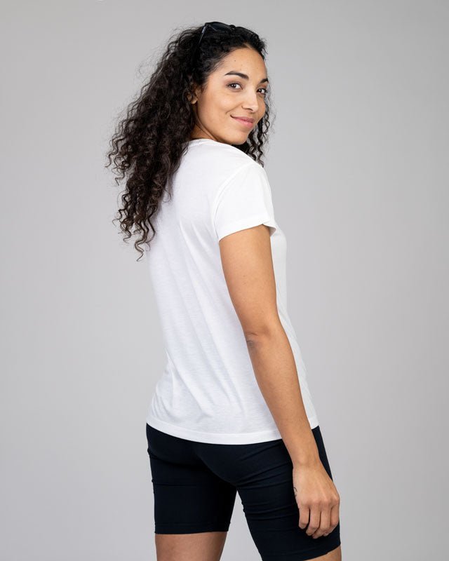 TreeShirt Pocket V-Neck Femme Blanc - White - TSHIRT - NIKIN