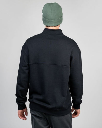 TreeSweater Quarter Zip - Black - SWEATER - NIKIN