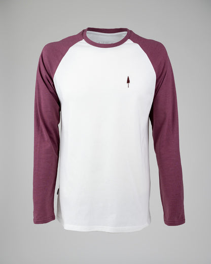Bordeaux Mel-White | Longsleeve Raglan Unisex - Longsleeve - NIKIN