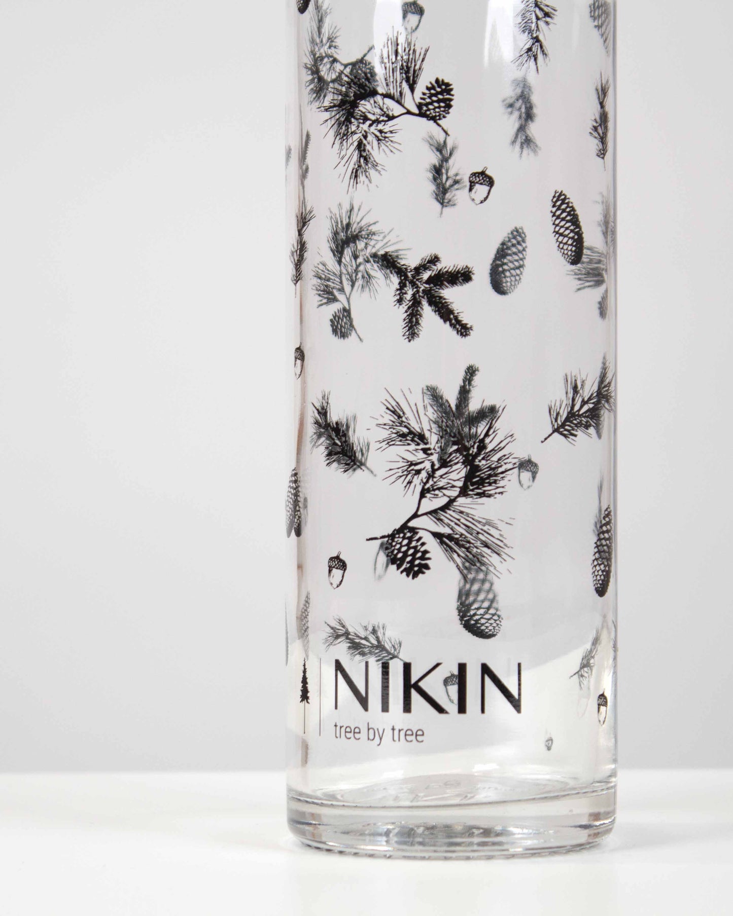 Black | TreeBottle Glass Allover Pines - Bottle - NIKIN EU